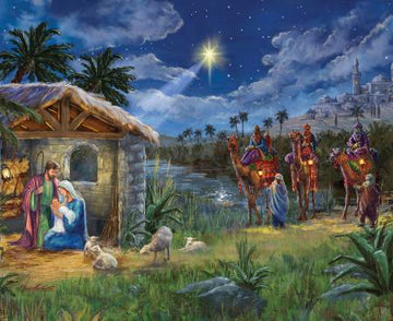 Christmas Wishes Panel Nativity