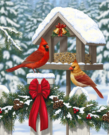 Christmas Feast Cardinals panel