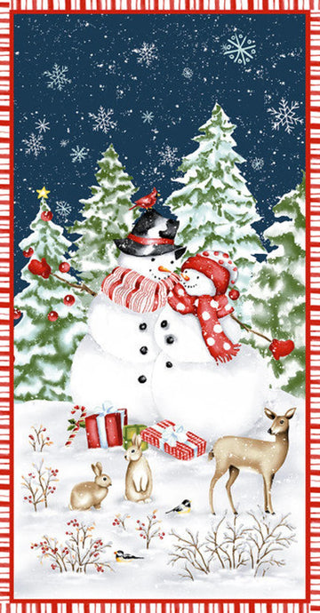 Bundle Up Winter Snowman Panel